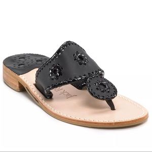 Jack Rogers Palm Beach Leather Whipstitched Sandal